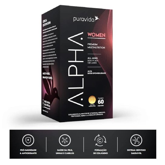 Alpha Women (Polivitamínico Premium) - Puravida 60 cáps.