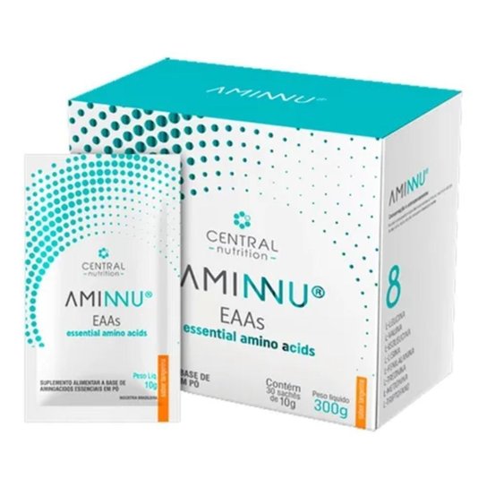 Aminnu Tangerina 10g com 30 Saches - suplemento alimentar a base de Aminoácidos essenciais