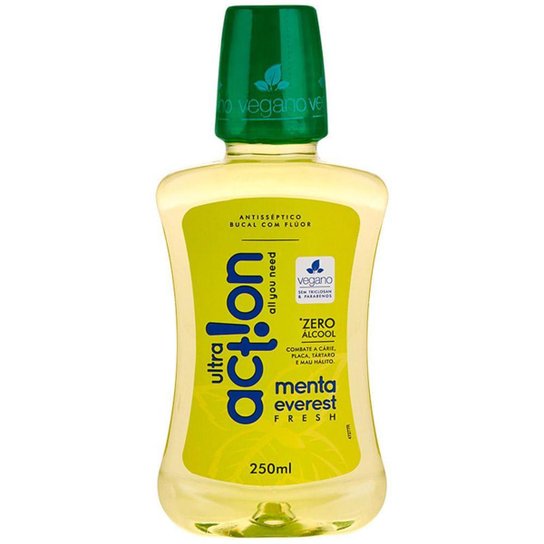 Antisséptico Bucal Com Flúor Ultra Action Menta Everest Fresh 250ml