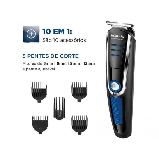 Aparador de Pelos Mondial Super Groom 10 em 1