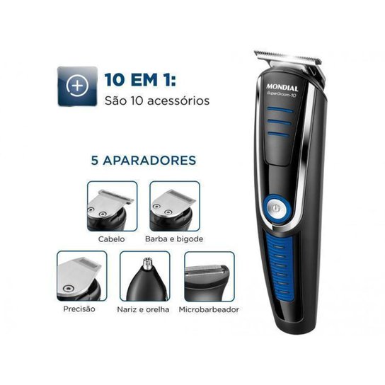 Aparador de Pelos Mondial Super Groom 10 em 1