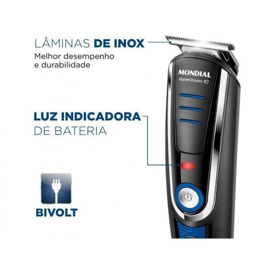 Aparador de Pelos Mondial Super Groom 10 em 1