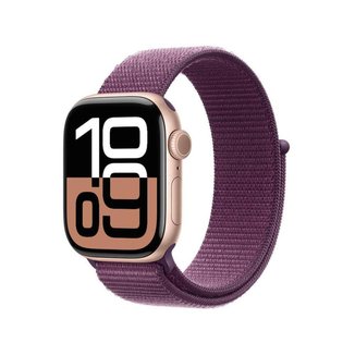 Apple Watch Series 10 GPS Caixa Cor de Ouro Rosa de Alumínio 42mm Pulseira Loop Esportiva Ameixa