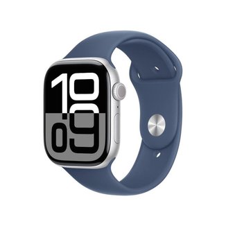 Apple Watch Series 10 GPS Caixa Prateada de Alumínio 46mm Pulseira Loop Esportiva Nuvem Azul