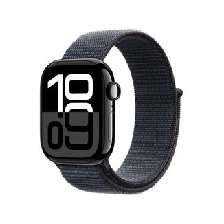Apple Watch Series 10 GPS Caixa Preta Brilhante de Alumínio 42mm Pulseira Loop Esportiva Tinto