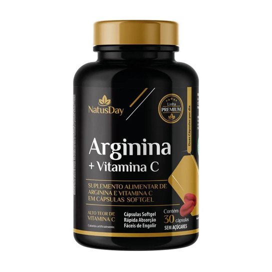 Arginina Vitamina C 30 Cápsulas Natusday Premium