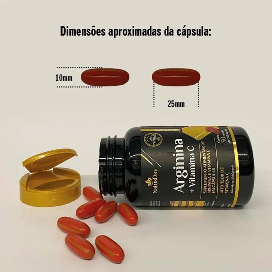 Arginina Vitamina C 30 Cápsulas Natusday Premium