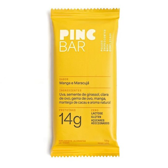 Barra de Proteína Natural Manga e Maracujá - Pincbar 12 un.