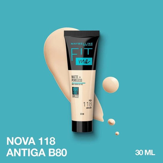 Base Líquida Maybelline Fit Me Matte FPS22 118