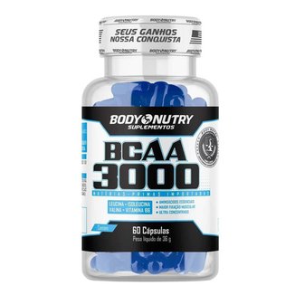 Bcaa 3000 Body Nutry 60 Cápsulas Suplemento Vitamina B6 Sabor Sem Sabor