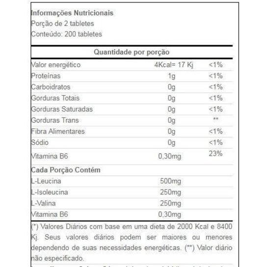 BCAA Mastigável Performance Nutrition - 200 tabletes