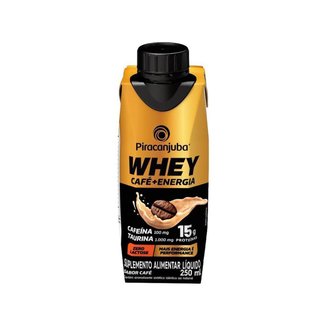 Bebida Láctea com 15g de Proteínas Piracanjuba Whey Café + Energia Café Zero Lactose 250ml