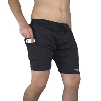 Bermuda 2 em 1 Tactel com Segunda Pele Esportivo Fitness Academia