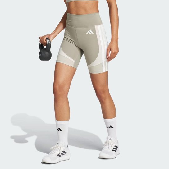 Bermuda Adidas Bike Versatility Feminina Cinza e Bege