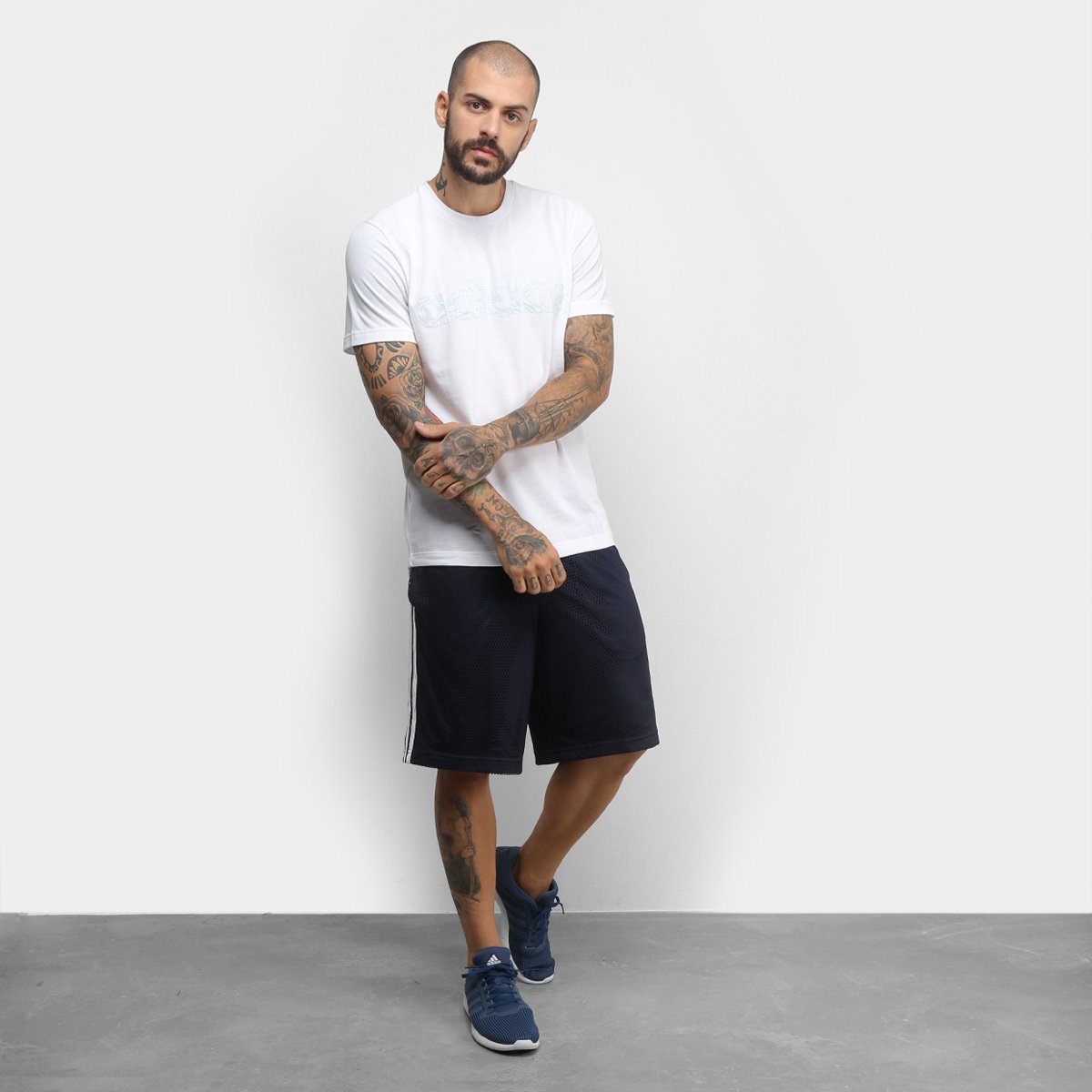 bermuda adidas essentials 3s mesh masculina