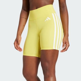 Bermuda Adidas Optime 3 Stripes Feminina Amarela