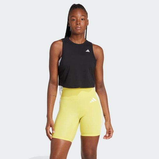 Bermuda Adidas Optime 3 Stripes Feminina Amarela