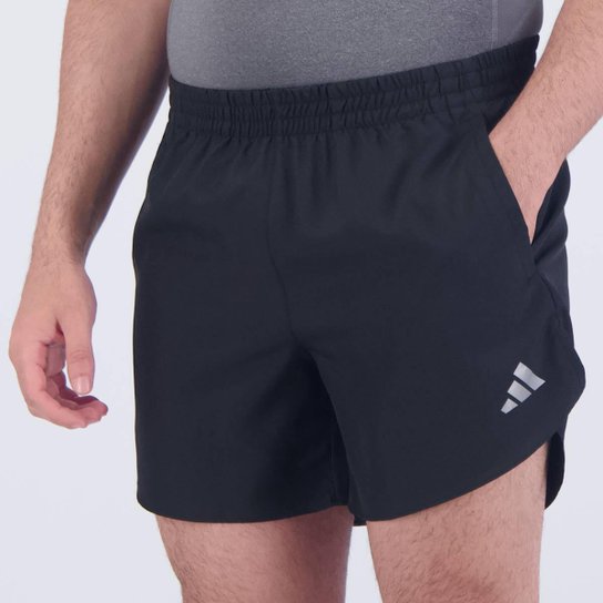 Bermuda Adidas Run It Preta e Cinza