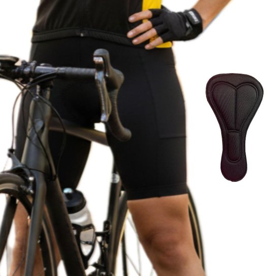 Bermuda Bike MTB Acolchoada Masculina – Forro D45, Secagem Rápida, P–GG