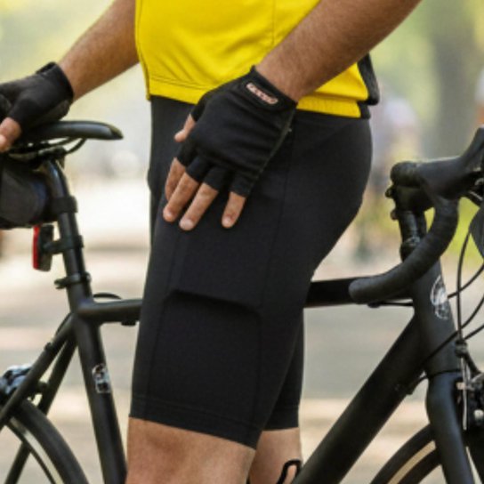 Bermuda Bike MTB Acolchoada Masculina – Forro D45, Secagem Rápida, P–GG