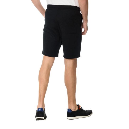 Bermuda Calvin Klein Jeans Moletom Lateral Logo Preta