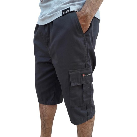 Bermuda Cargo Masculina 6 Bolsos Lateral Skate Militar