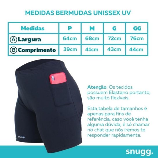Bermuda com Bolso Térmica Segunda Pele Proteção UV50+