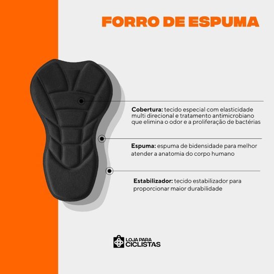 Bermuda de Ciclismo Masculina Eco Soft com Bolso e Forro de Espuma.