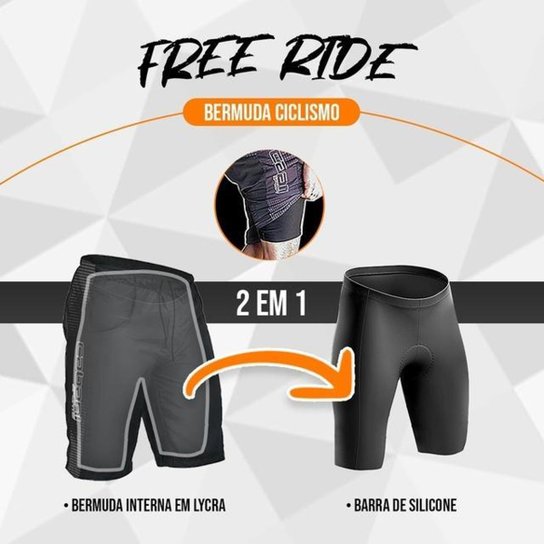Bermuda Free Ride Poliéster Cabani Sports Estampada