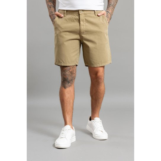 Bermuda Get Fashion Slim Sport Fino em Sarja Masculina