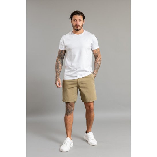 Bermuda Get Fashion Slim Sport Fino em Sarja Masculina