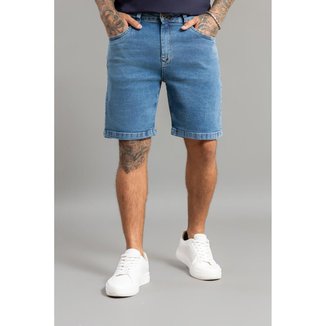 Bermuda Jeans Get Fashion Slim Básica Lavagem Média Masculina