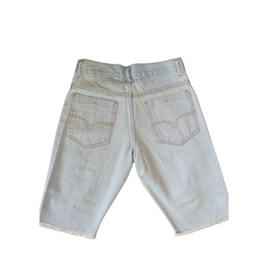 Bermuda Jeans Juvenil Masculina Destroyed