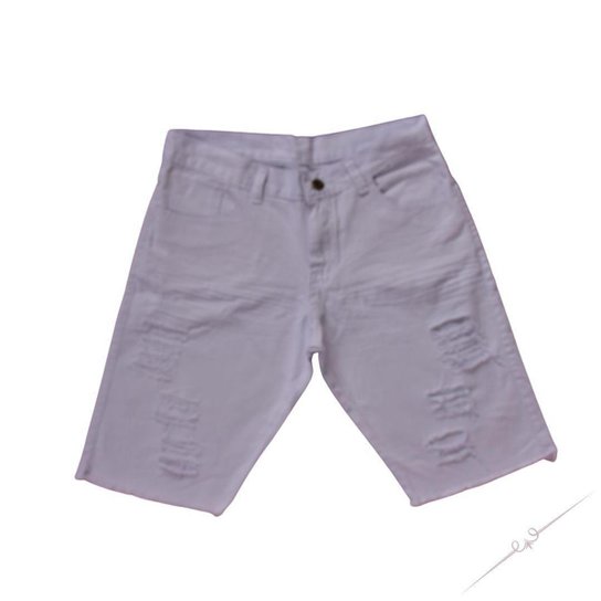 Bermuda Jeans Juvenil Masculina Destroyed