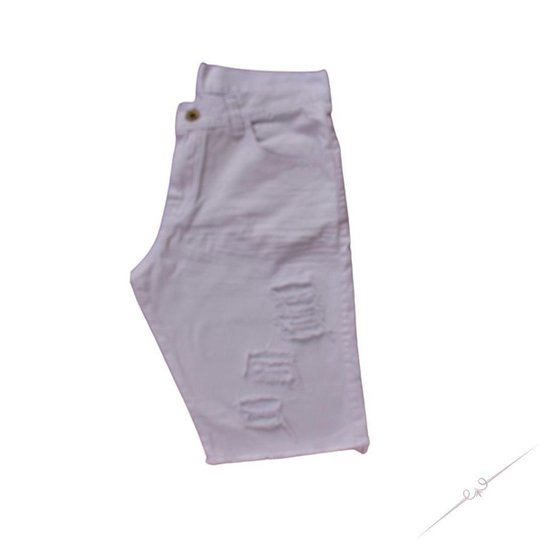 Bermuda Jeans Juvenil Masculina Destroyed