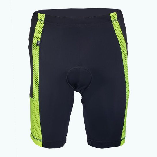 Bermuda para ciclismo DA Modas com bolso lateral e detalhe em tela