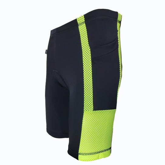 Bermuda para ciclismo DA Modas com bolso lateral e detalhe em tela