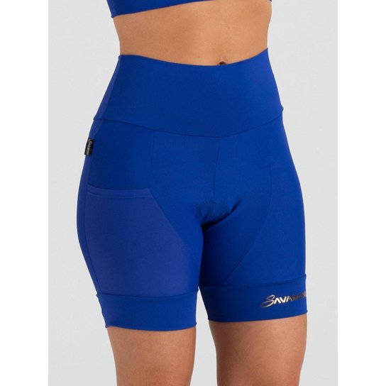 Bermuda Para Ciclismo Feminina Azul Golden Savancini