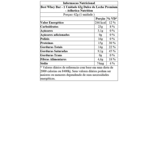 Best Whey Bar - 1 Unidade 62g Dulce de Leche Premium - Atlhetica Nutrition