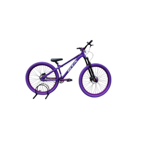 Bicicleta 26 Gta Gravity Single Cubo k7 Barulhento Garfo C/Trava Freio Hidraulico Pneu Flame Roxo