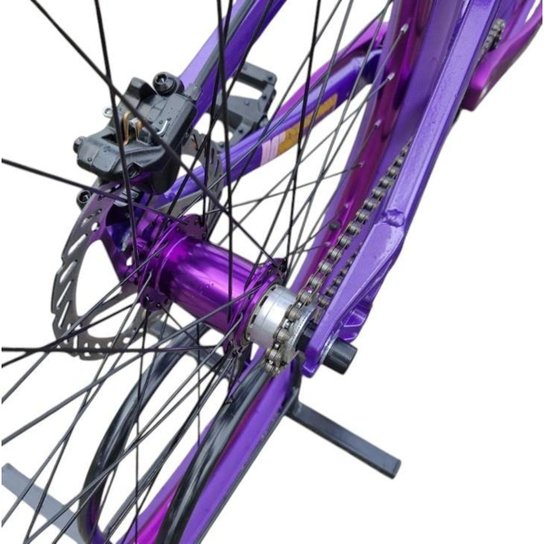 Bicicleta 26 Gta Gravity Single Cubo k7 Barulhento Garfo C/Trava Freio Hidraulico Pneu Flame Roxo