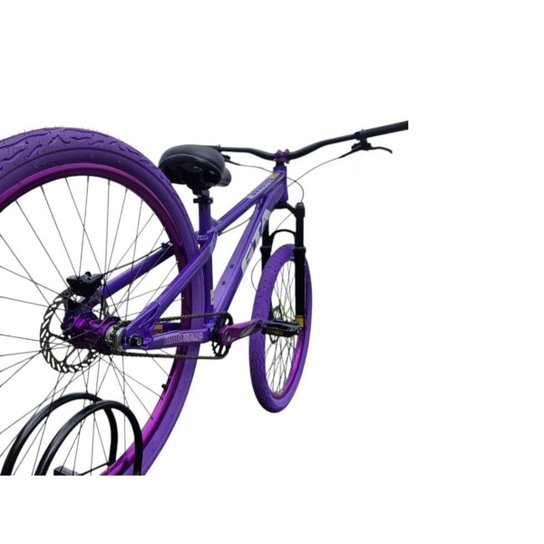 Bicicleta 26 Gta Gravity Single Cubo k7 Barulhento Garfo C/Trava Freio Hidraulico Pneu Flame Roxo