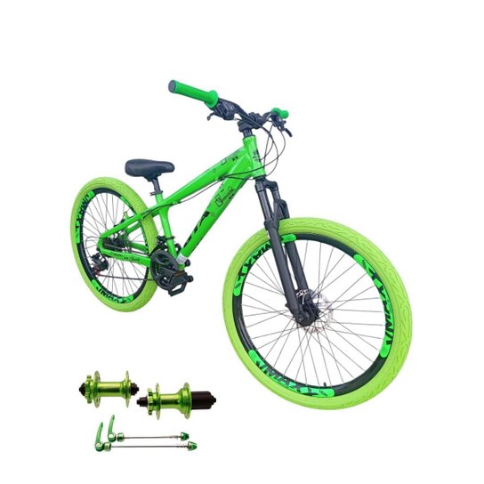 Bicicleta 26 Gta Rebel Freeride Downhill 24v Cubo k7 Barulhento Freio a Disco Rodas Vmaxx Pneu Flame