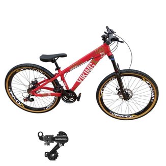 Bicicleta 26 VikingX  21v Cambio Traseiro Shimano Pneu Aro 26 Balão Faixa Amarela