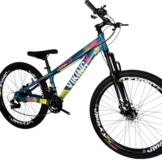 Bicicleta 26 VikingX T25 21v Cambio Traseiro Shimano Pneu Balão Flame
