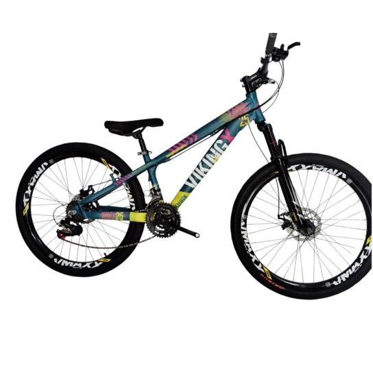 Bicicleta 26 VikingX T25 21v Freeride Freio Disco Mecânico Pneu Balão Flame