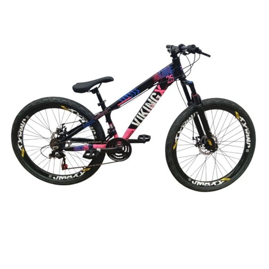 Bicicleta 26 VikingX T25 21v Freeride Suspensão Freio Disco Mecânico Pneu Balão Flame