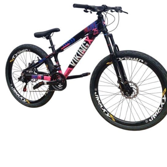 Bicicleta 26 VikingX T25 21v Freeride Suspensão Freio Disco Mecânico Pneu Balão Flame