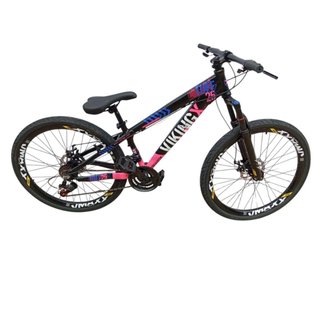 Bicicleta 26 VikingX T25 24v Freeride Básico Freio Disco Mecânico Pneu Aro 26 Balão Preto
