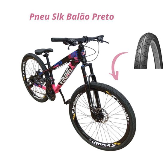 Bicicleta 26 VikingX T25 24v Freeride Básico Freio Disco Mecânico Pneu Aro 26 Balão Preto